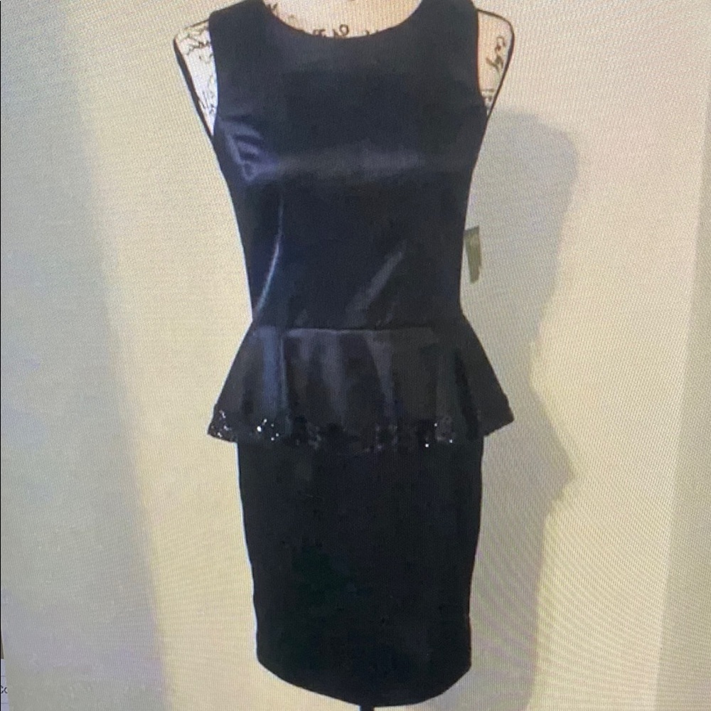 Taylor Black Peplum Dress